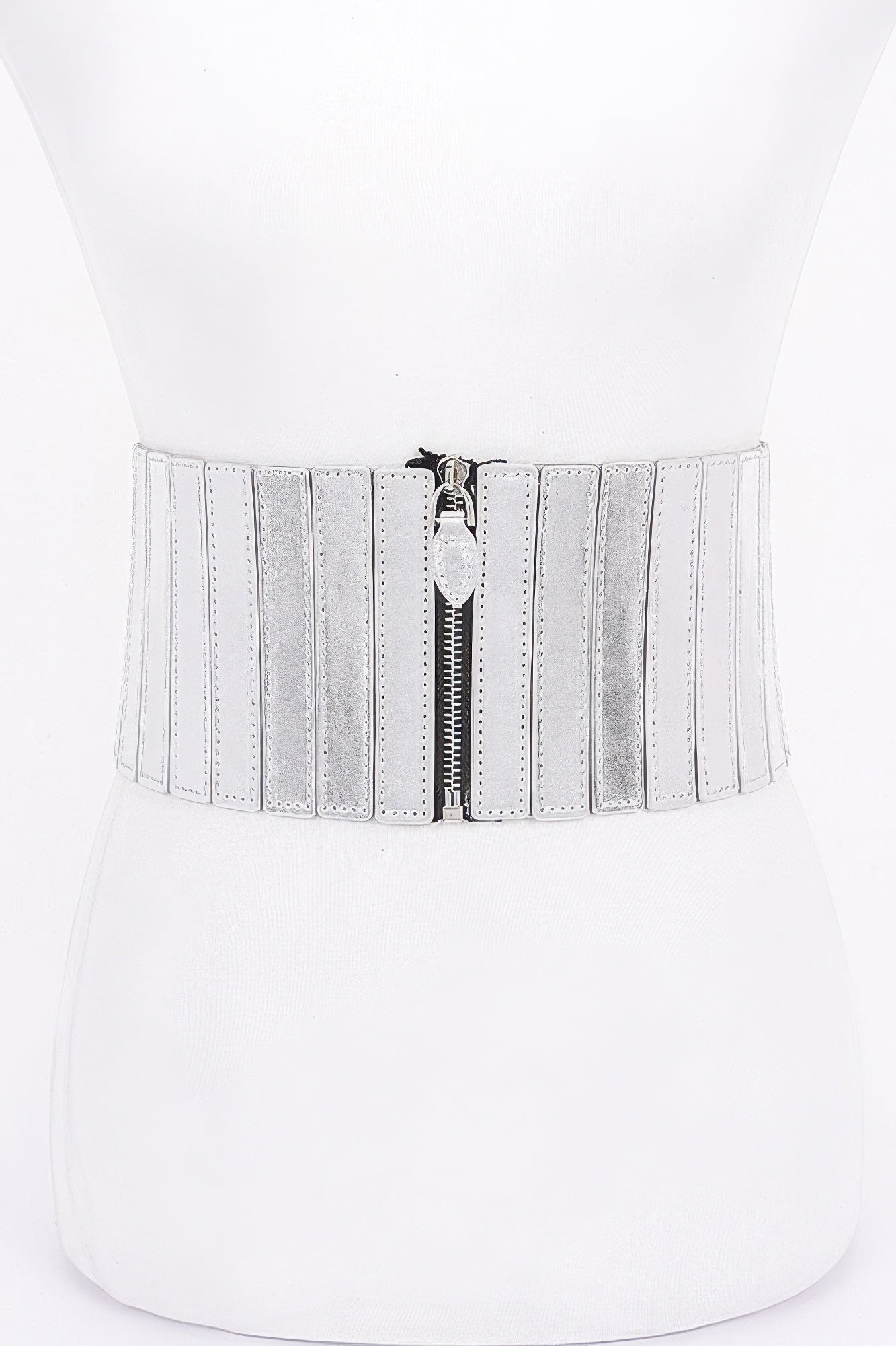 Multi Pu Zip Front Elastic Belt - Wear Arielle