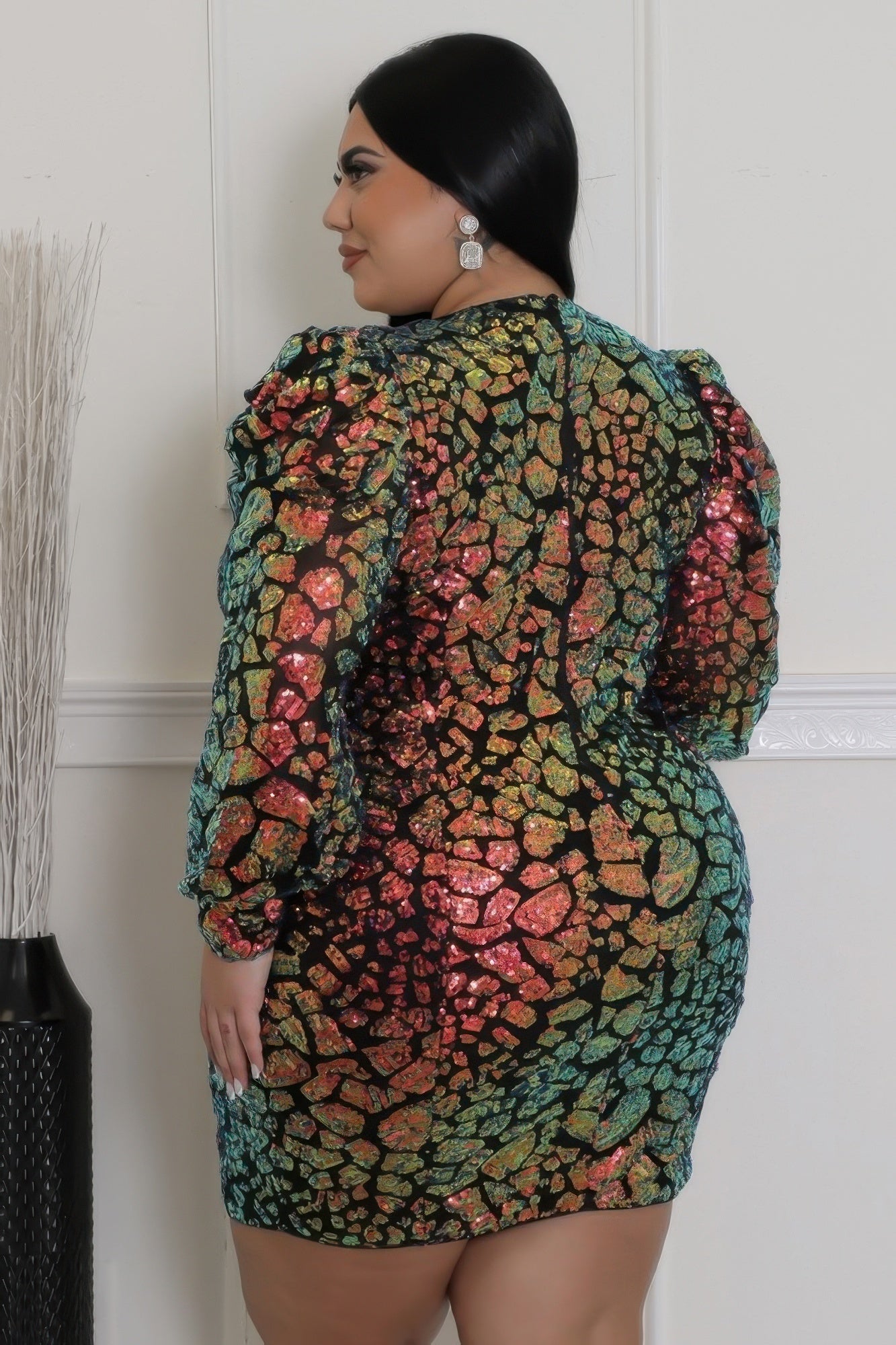 Non - stretch Round Neckline Dress - Wear Arielle