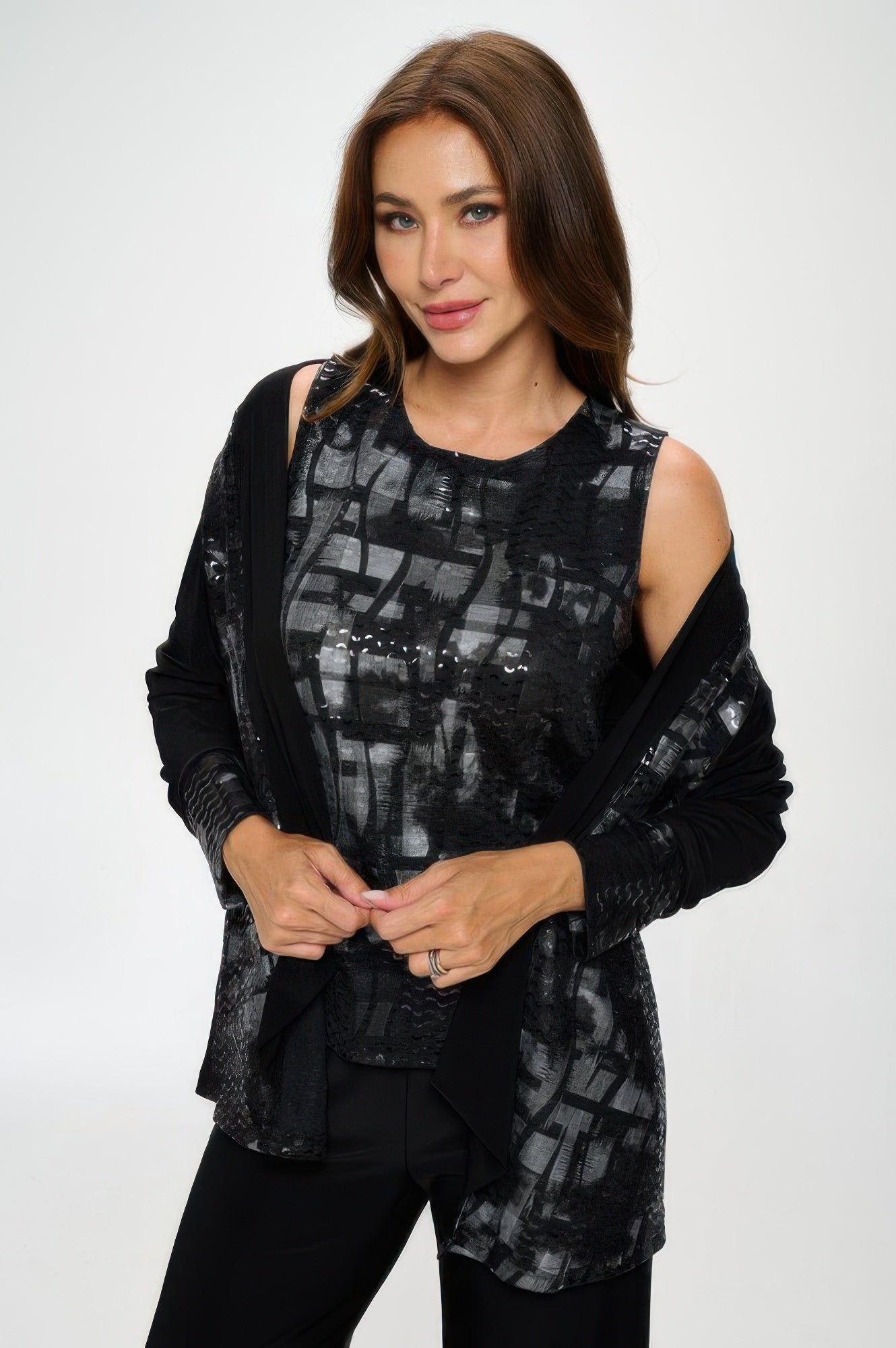 Nylon Foil Contrast Tank Top - Wear Arielle