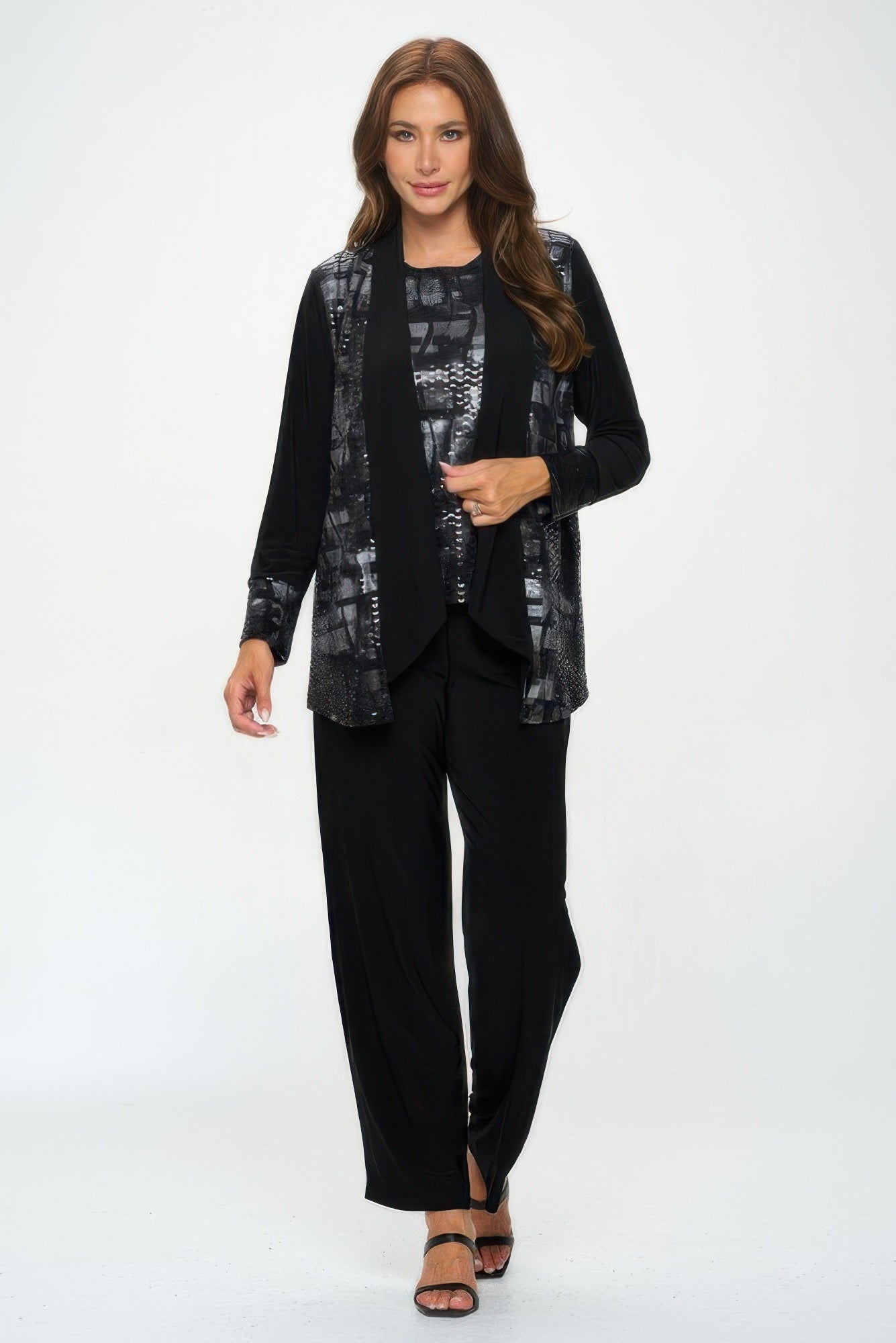 Nylon Foil Sequin Contrast Jacket - Wear Arielle