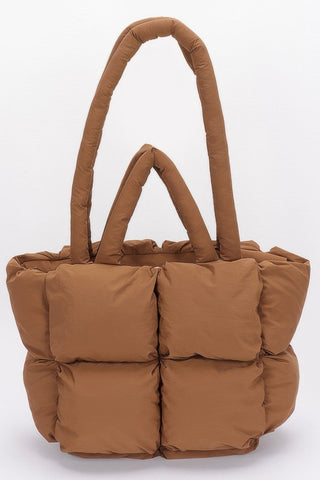 Nylon Quilted Padded Tote Bag - Wear Arielle