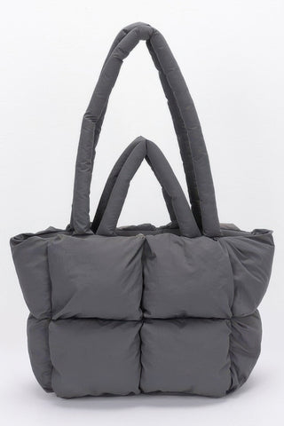 Nylon Quilted Padded Tote Bag - Wear Arielle