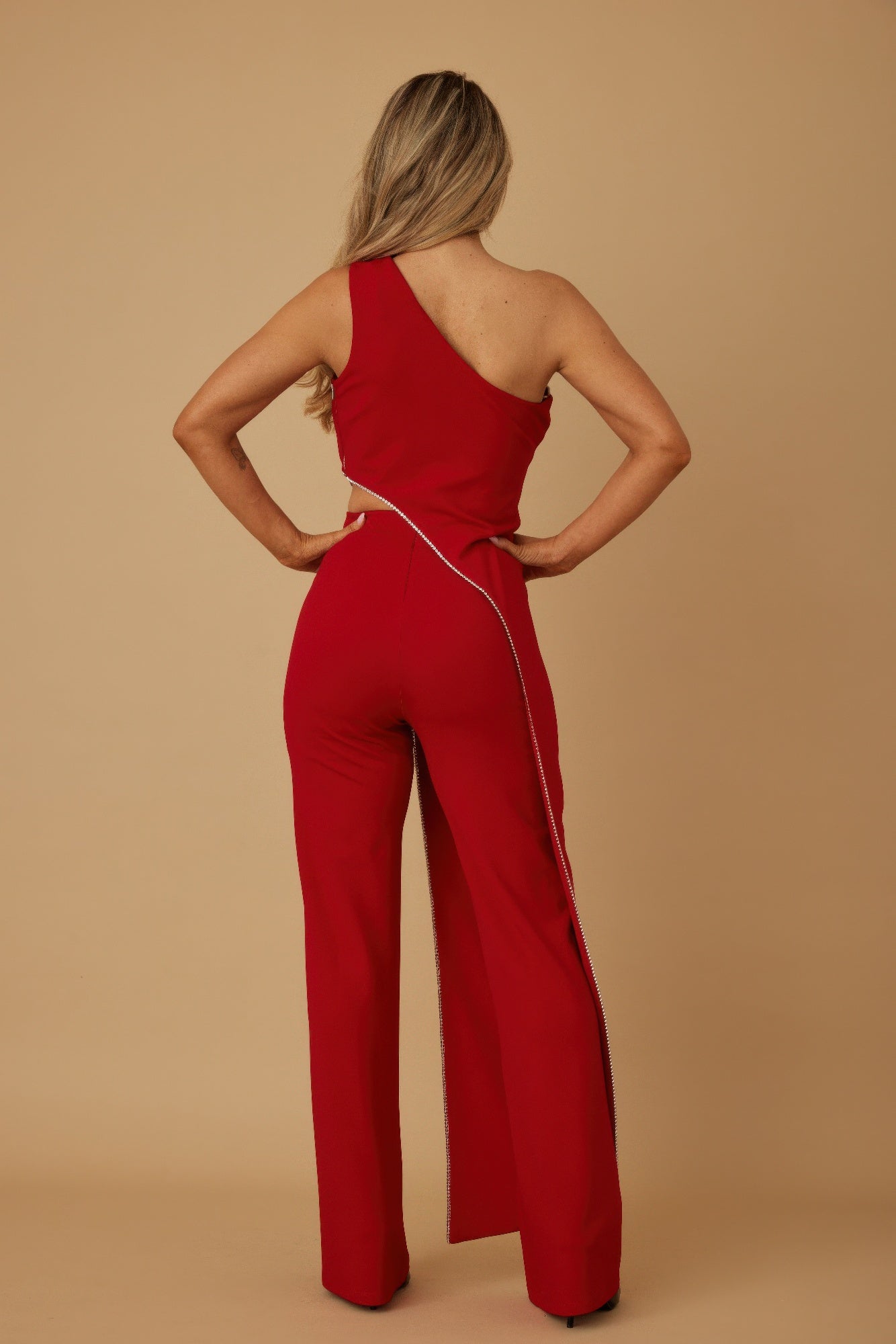 One Shoulder Strap Draped Layer W Rhinestone Sets - Wear Arielle