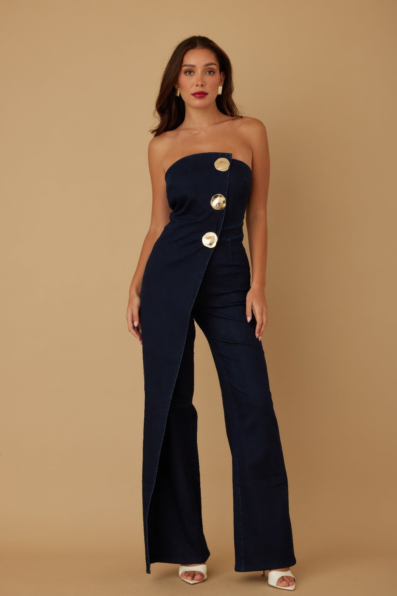 Open Flap Layer Strapless Jumpsuit - Wear Arielle