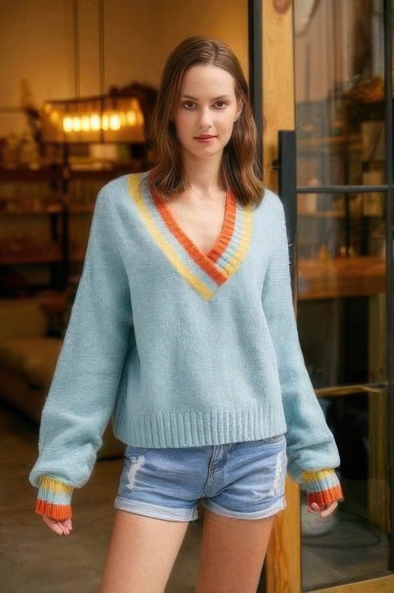 Overlap V Neck Sweater - Wear Arielle