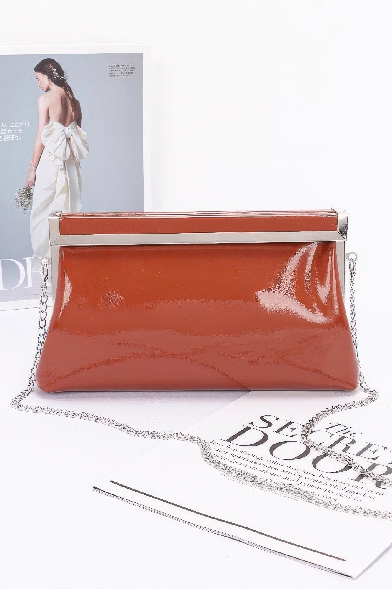 Patent Leather Frame Clutch Bag - Wear Arielle