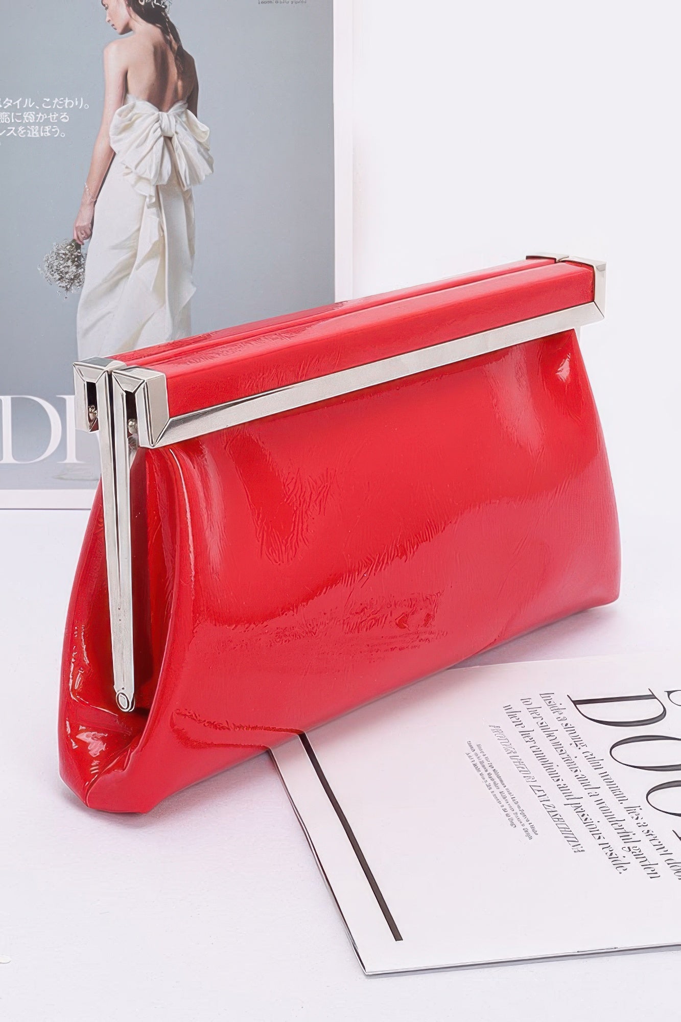 Patent Leather Frame Clutch Bag - Wear Arielle