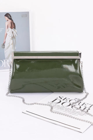 Patent Leather Frame Clutch Bag - Wear Arielle