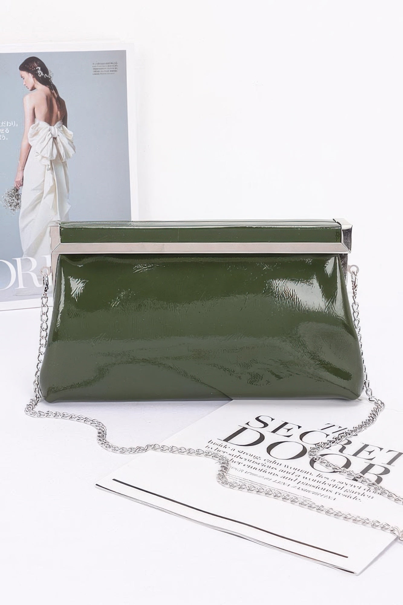 Patent Leather Frame Clutch Bag - Wear Arielle