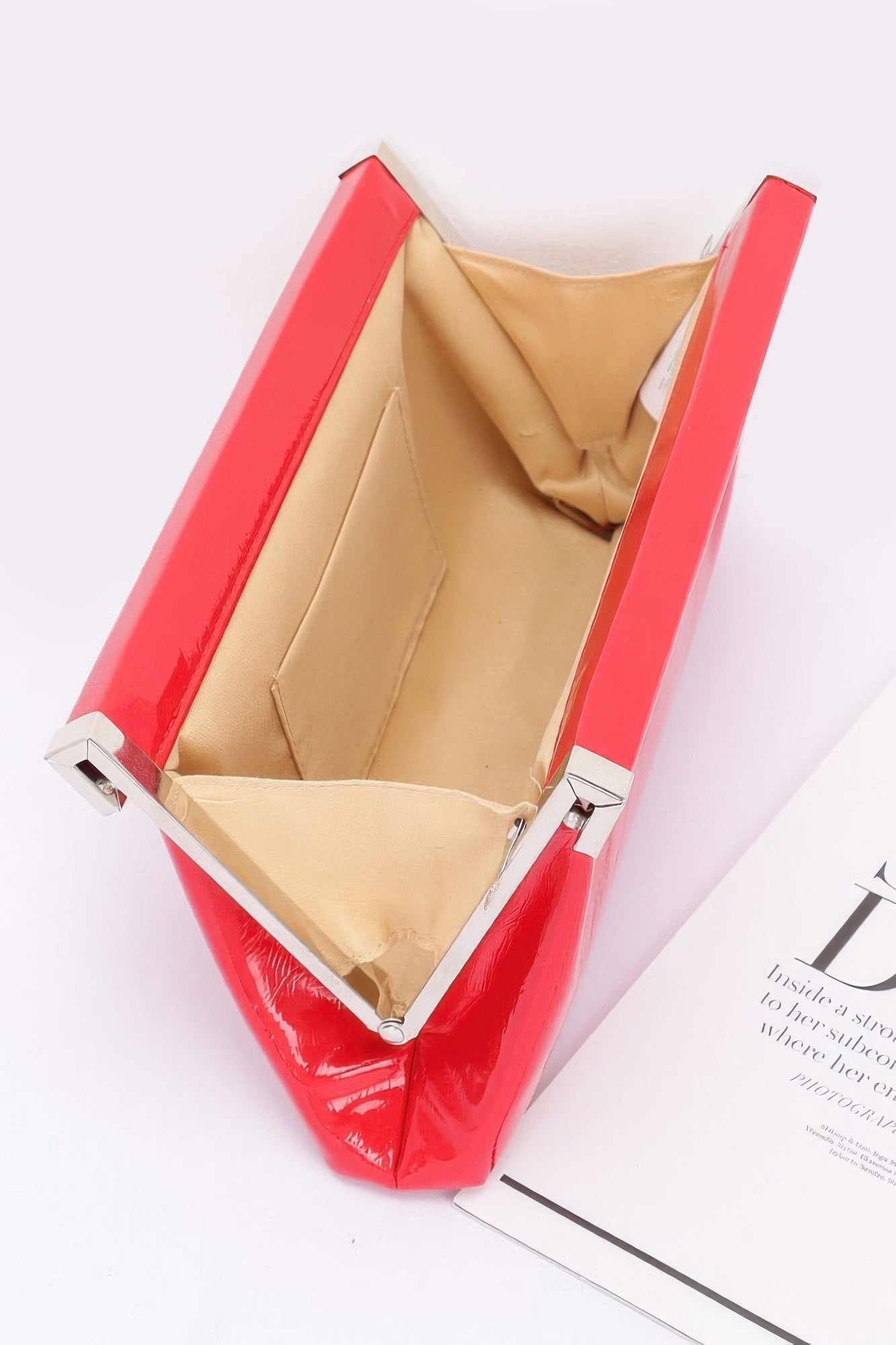 Patent Leather Frame Clutch Bag - Wear Arielle