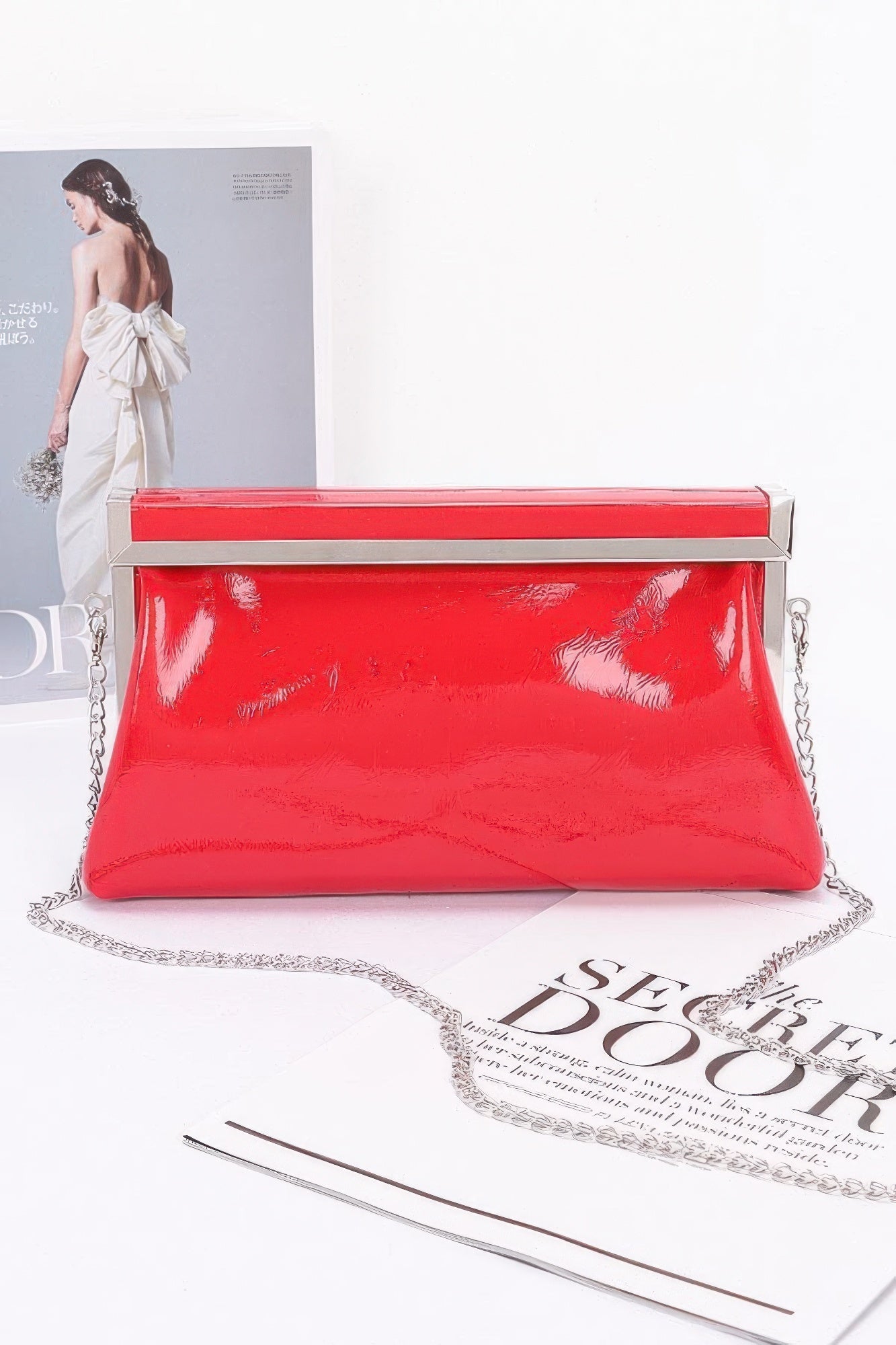 Patent Leather Frame Clutch Bag - Wear Arielle