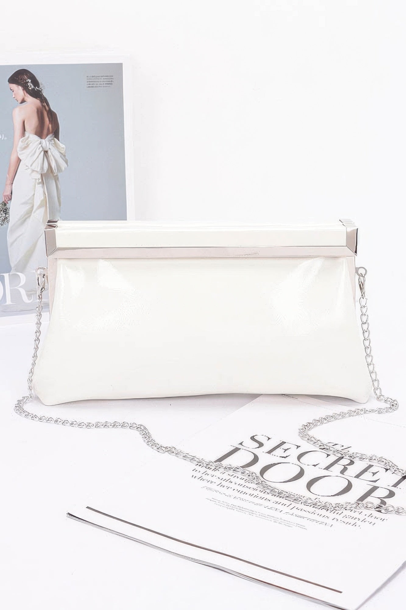 Patent Leather Frame Clutch Bag - Wear Arielle
