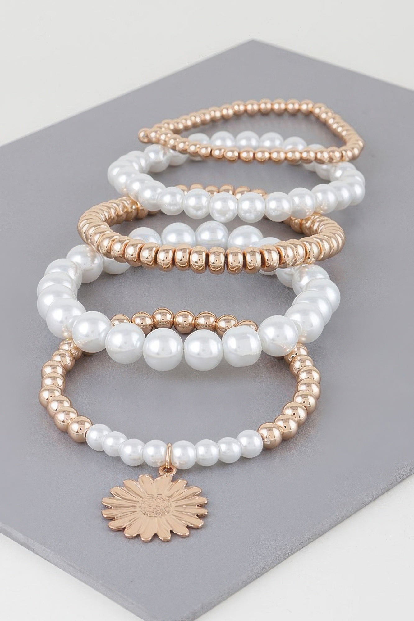 Pearl Beaded Sunflower Bracelet - Wear Arielle
