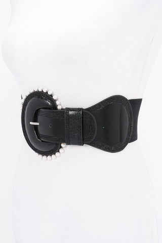 Pearl Metallic Pu Elastic Belt - Wear Arielle