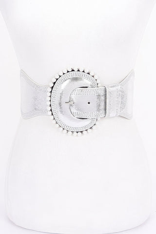 Pearl Metallic Pu Elastic Belt - Wear Arielle