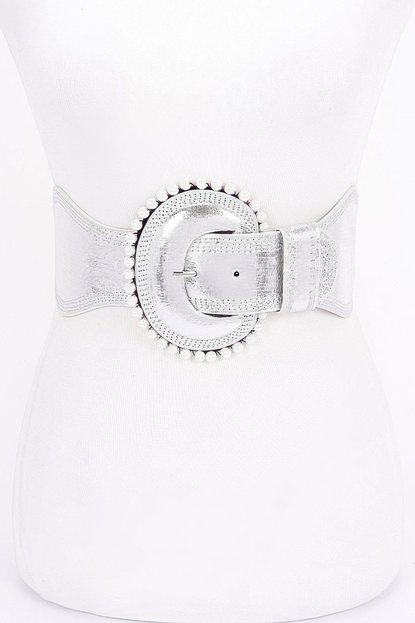 Pearl Metallic Pu Elastic Belt - Wear Arielle