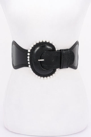 Pearl Metallic Pu Elastic Belt - Wear Arielle