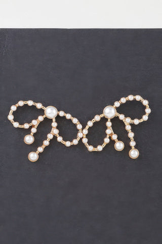 Pearled Ribbon Stud Earrings - Wear Arielle