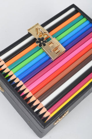 Pencil Case With Key And Lock Clutch - Wear Arielle