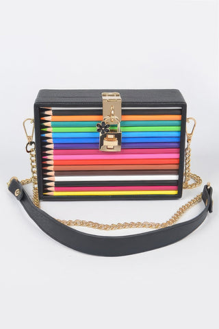 Pencil Case With Key And Lock Clutch - Wear Arielle