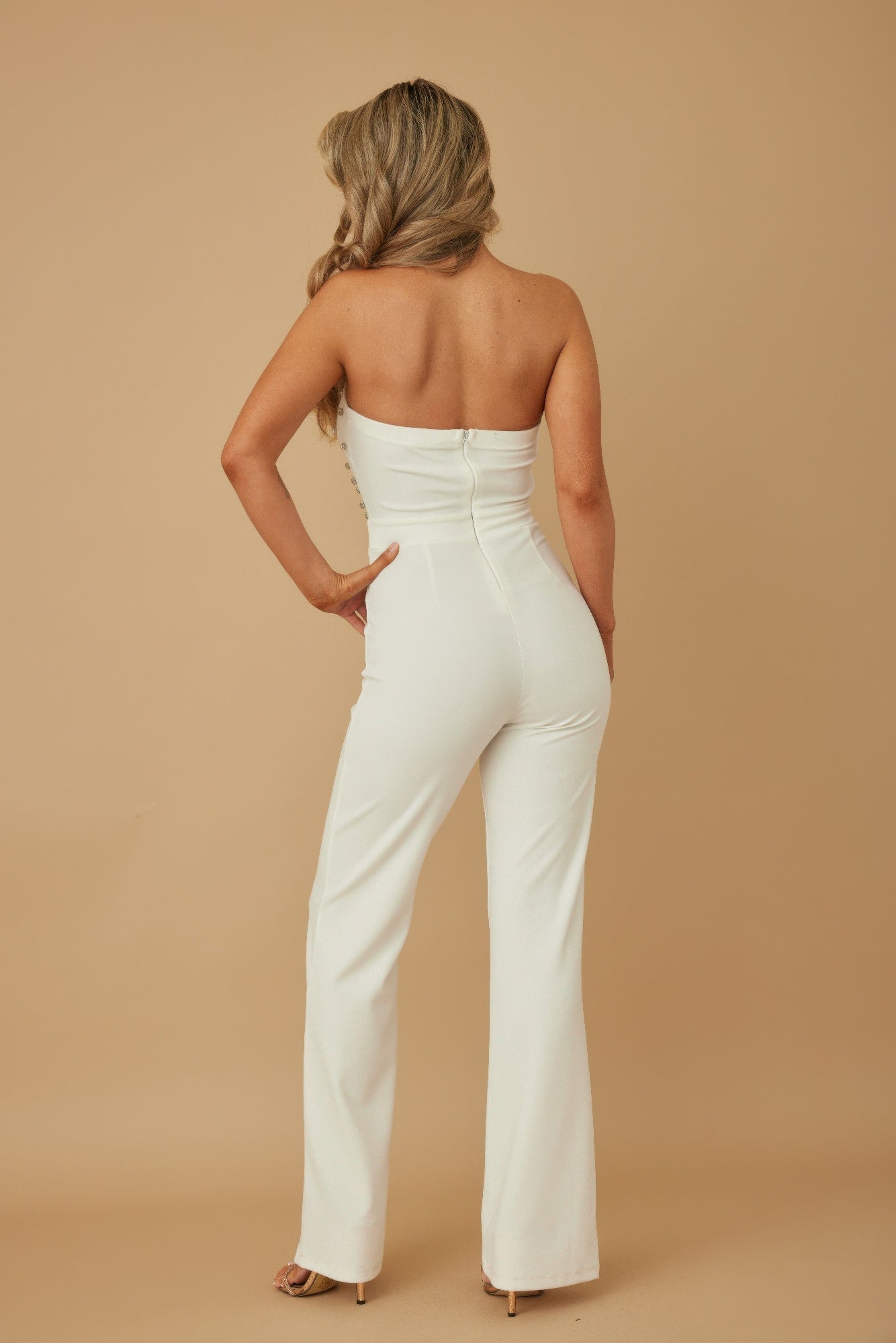 Petal Layer Flap With Rhinestones Jumpsuit - Wear Arielle