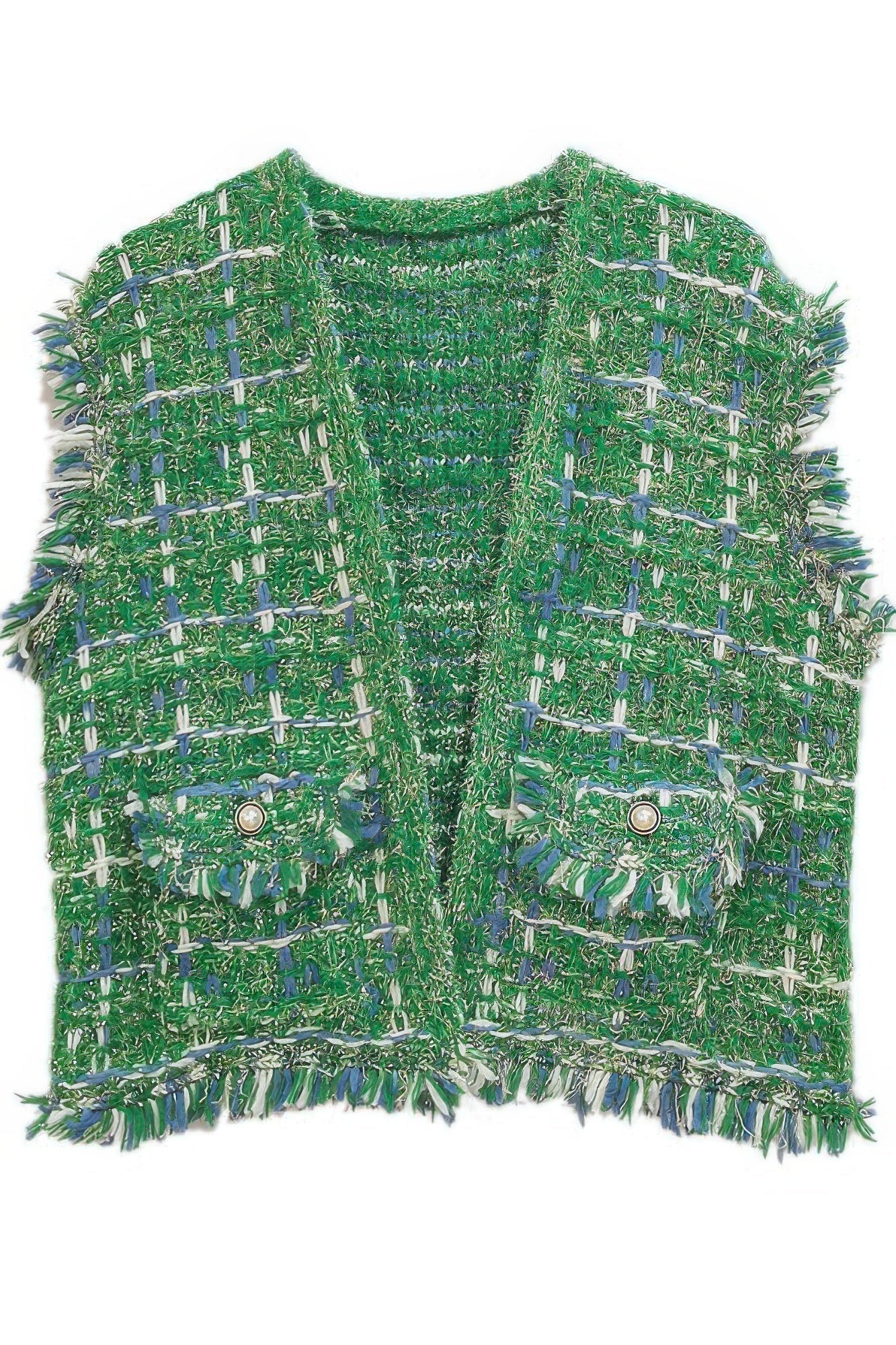Plaid Tweed Vest - Wear Arielle