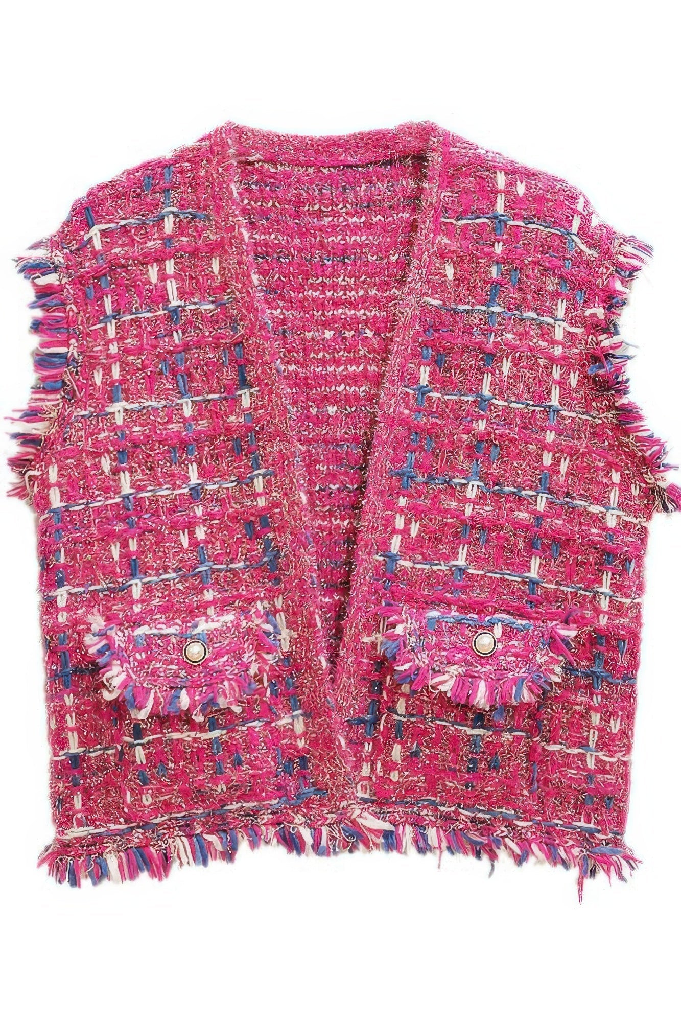 Plaid Tweed Vest - Wear Arielle