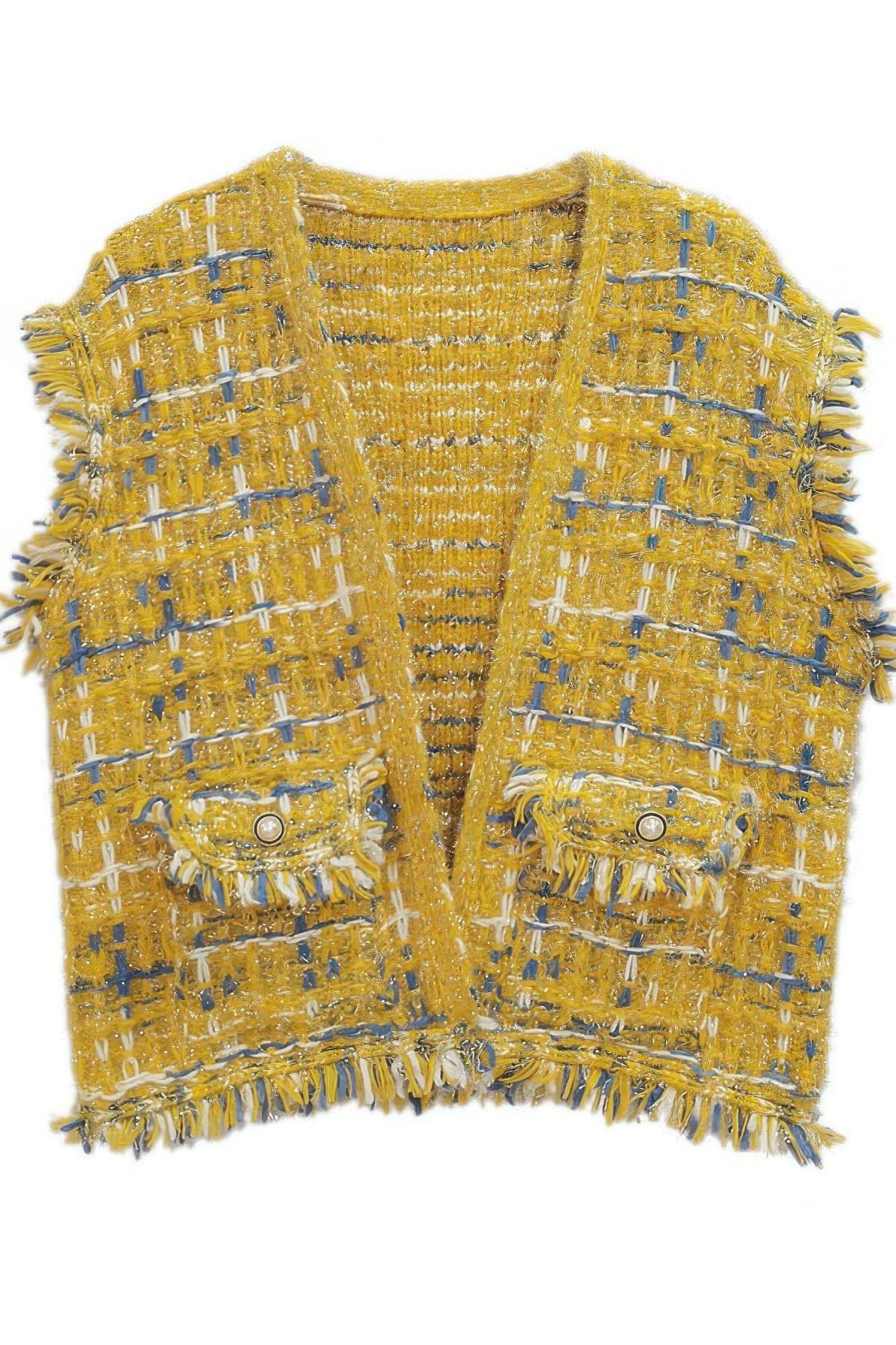 Plaid Tweed Vest - Wear Arielle