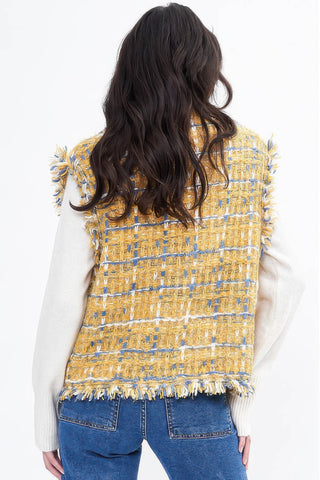 Plaid Tweed Vest - Wear Arielle