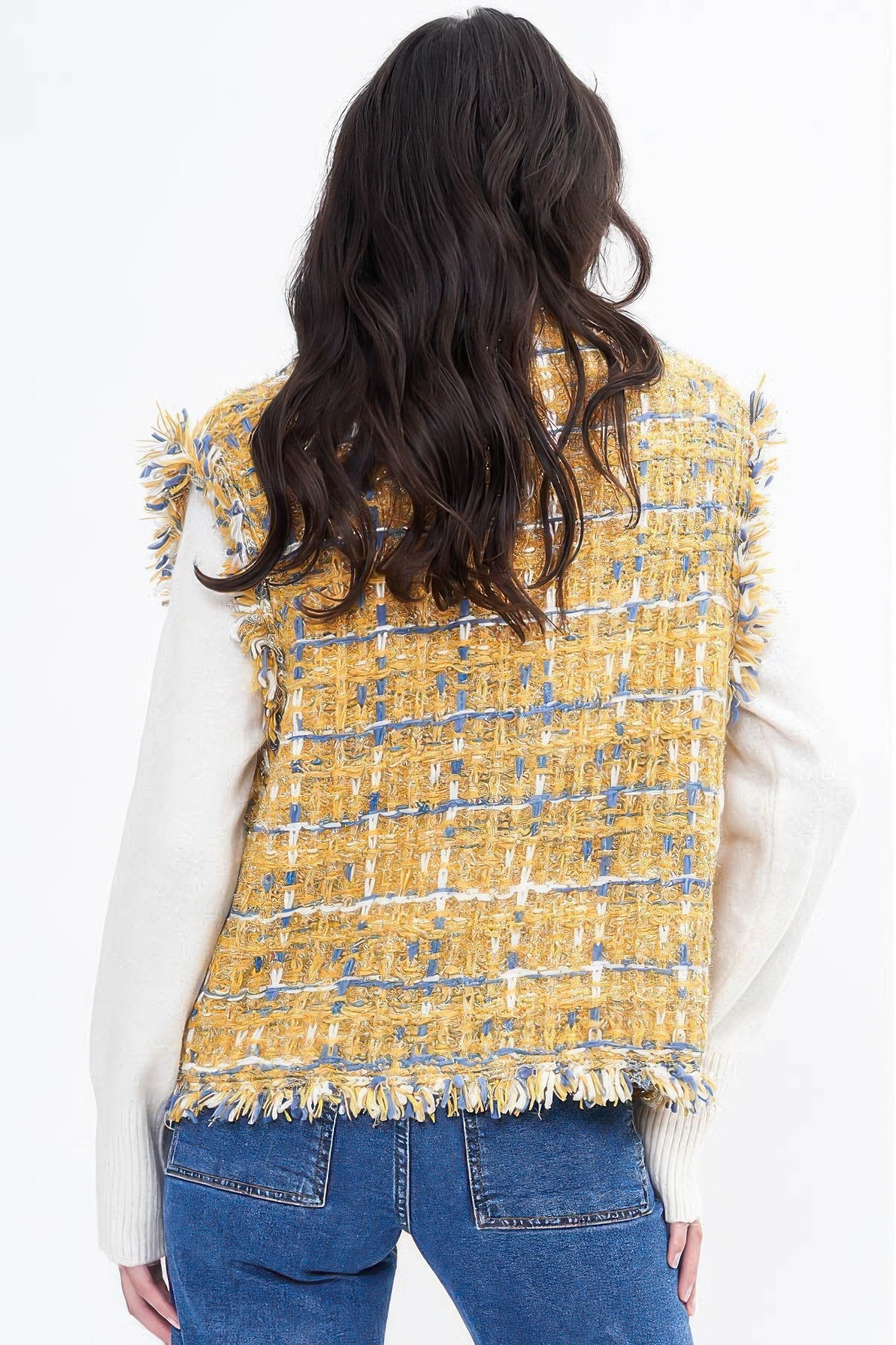 Plaid Tweed Vest - Wear Arielle