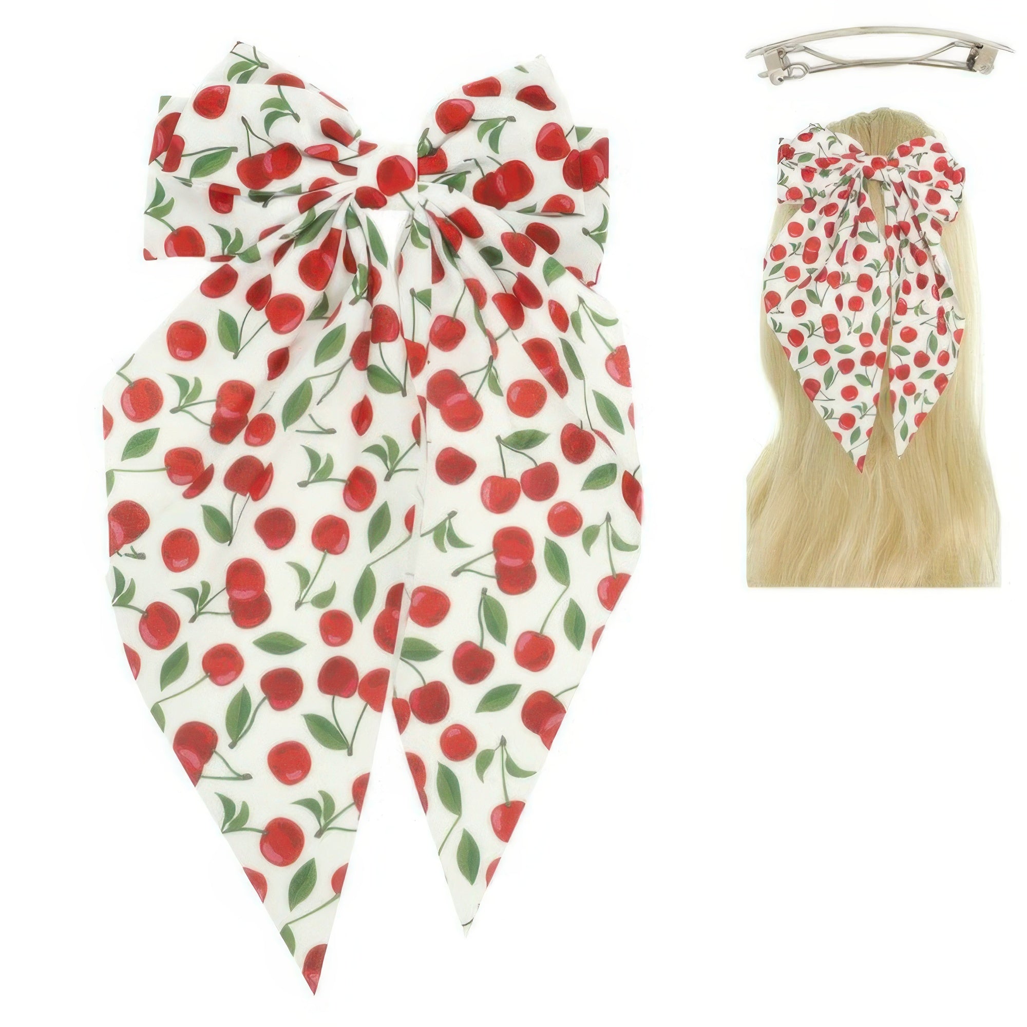 Playful Cherry Design Barrette Hair Clip - Wear Arielle