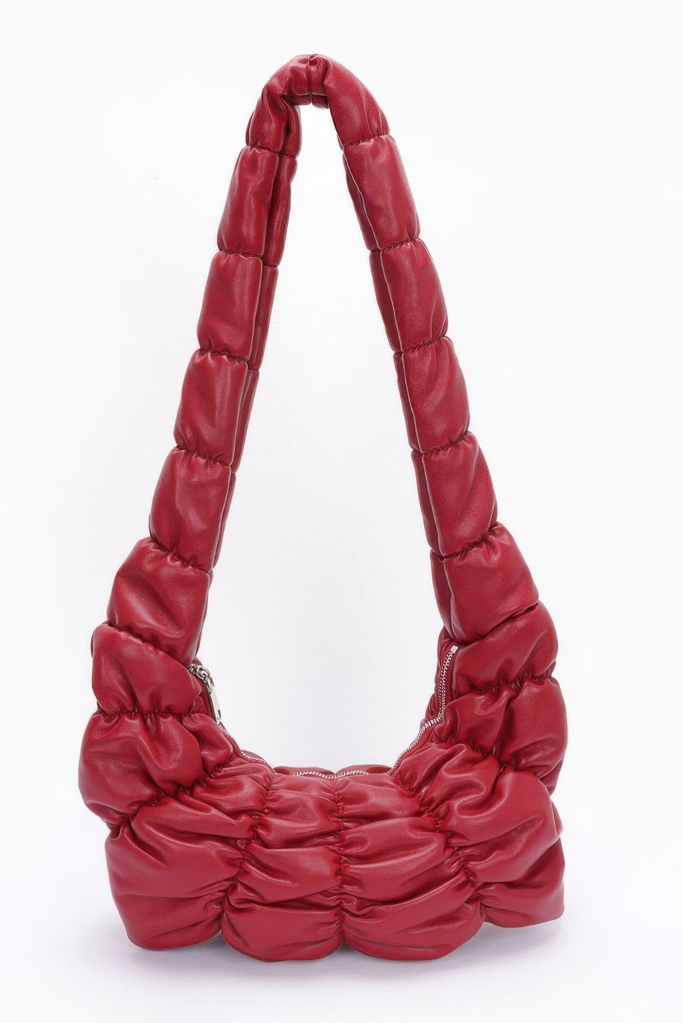 Pleated Faux Leather Crossbody Bag - Wear Arielle