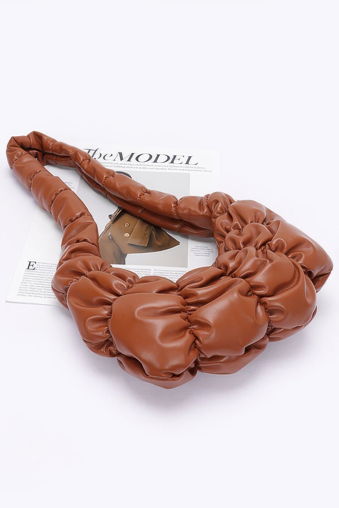 Pleated Faux Leather Crossbody Bag - Wear Arielle