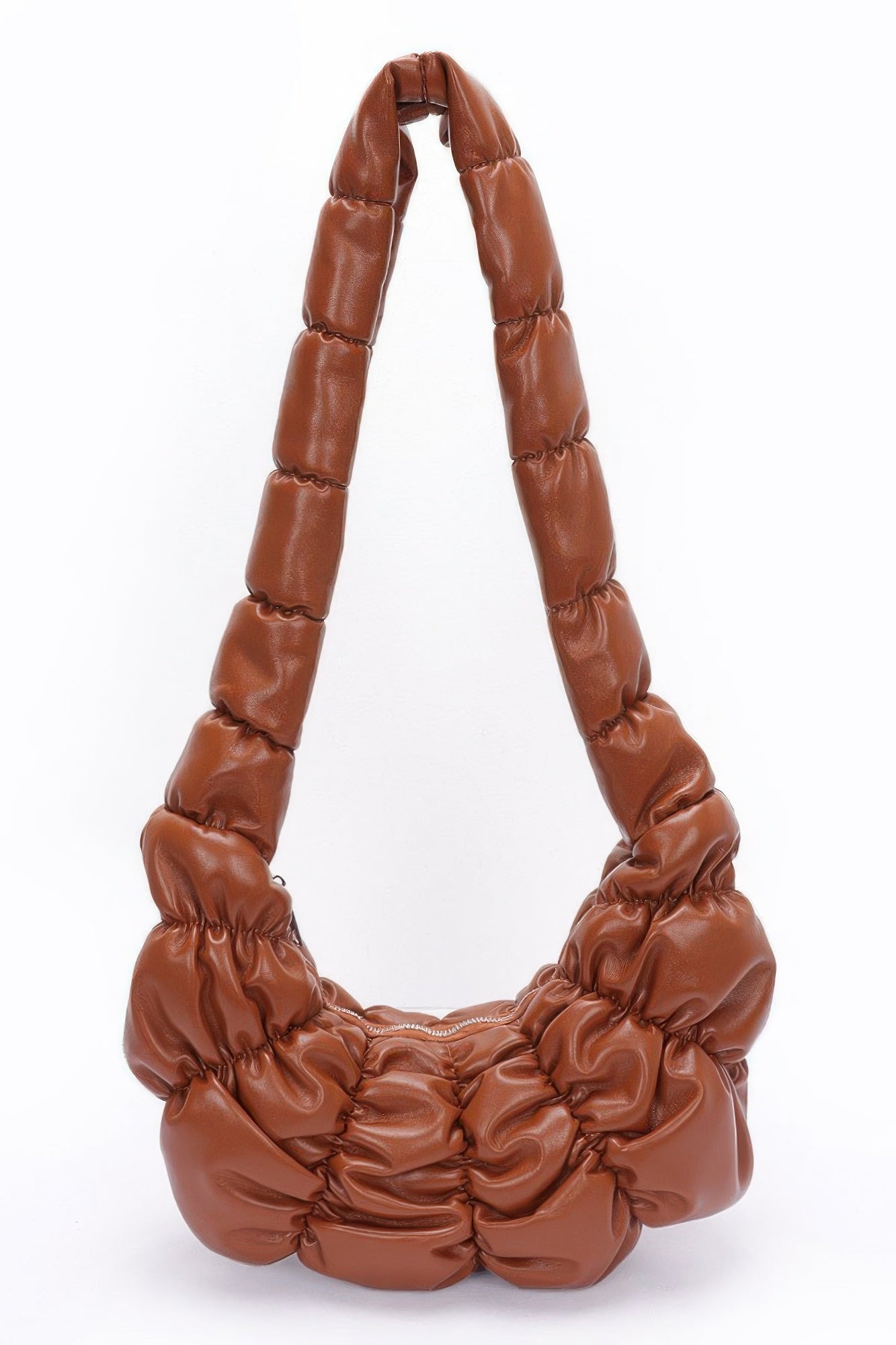 Pleated Faux Leather Crossbody Bag - Wear Arielle
