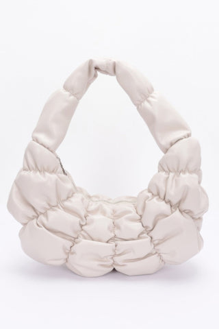 Pleated Faux Leather Shoulder Bag - Wear Arielle