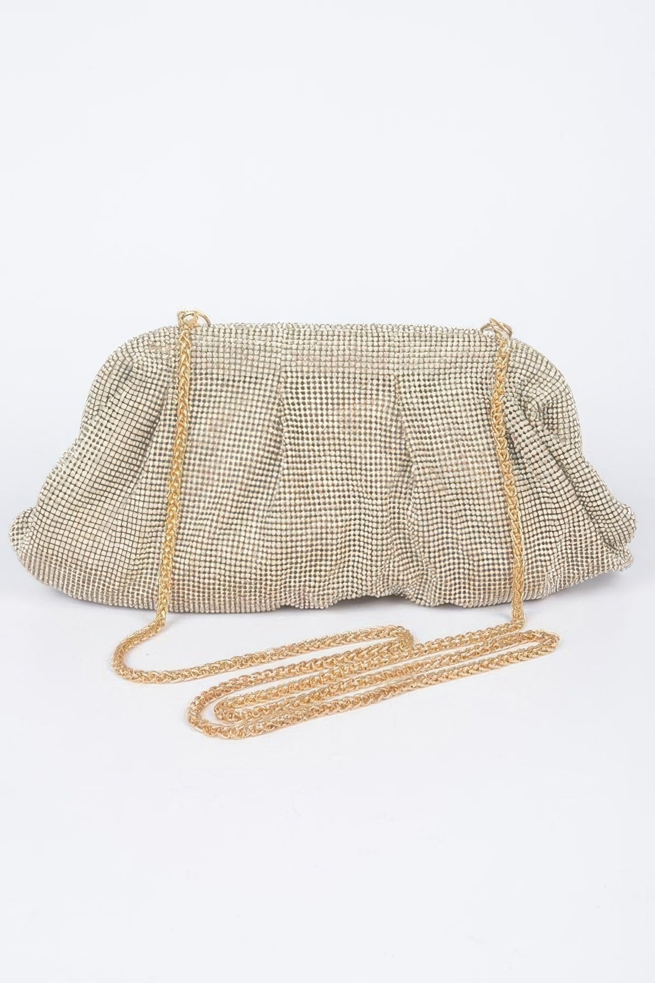 Pleated Rhinestone Party Clutch - Wear Arielle