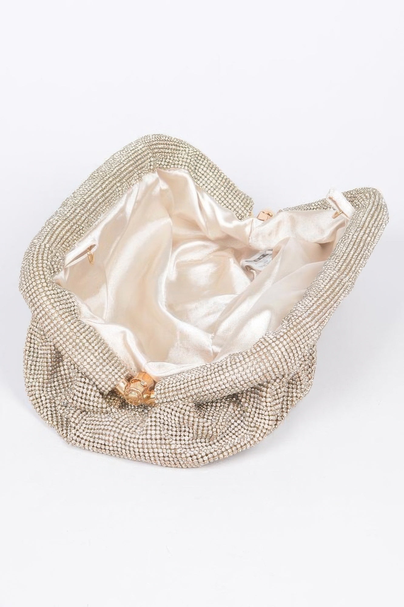 Pleated Rhinestone Party Clutch - Wear Arielle