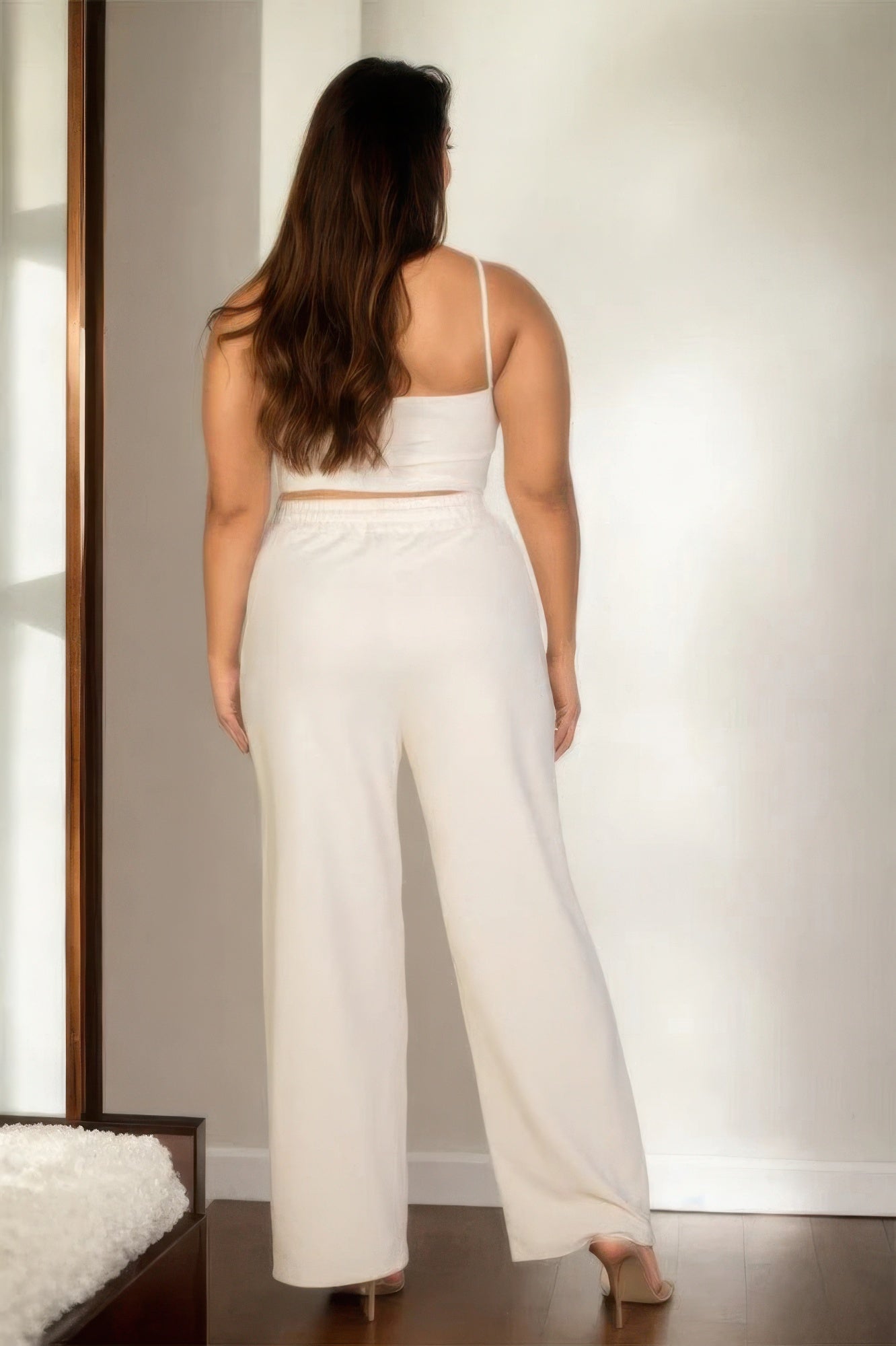 Plus Bustier Crop Cami Top & Slant Pocket Straight Pants - Wear Arielle