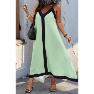 Plus Colorblock Spaghetti Strap A Line Dress - Wear Arielle