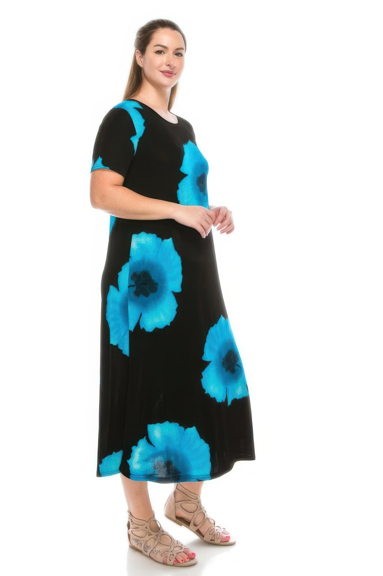 Plus Size Bns Print Long Dress - Wear Arielle