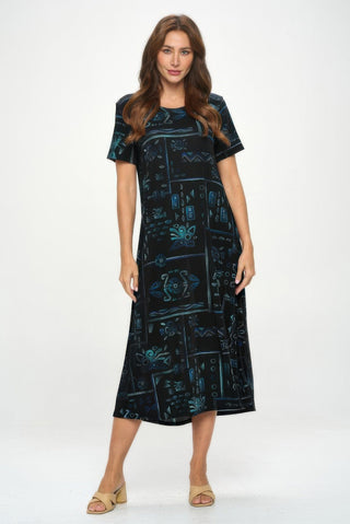 Plus Size Bns Print Long Dress - Wear Arielle