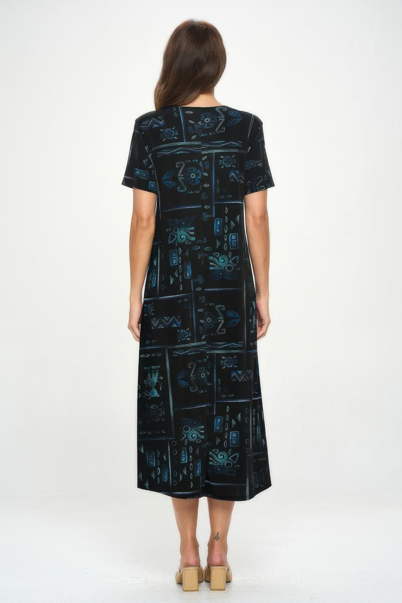 Plus Size Bns Print Long Dress - Wear Arielle