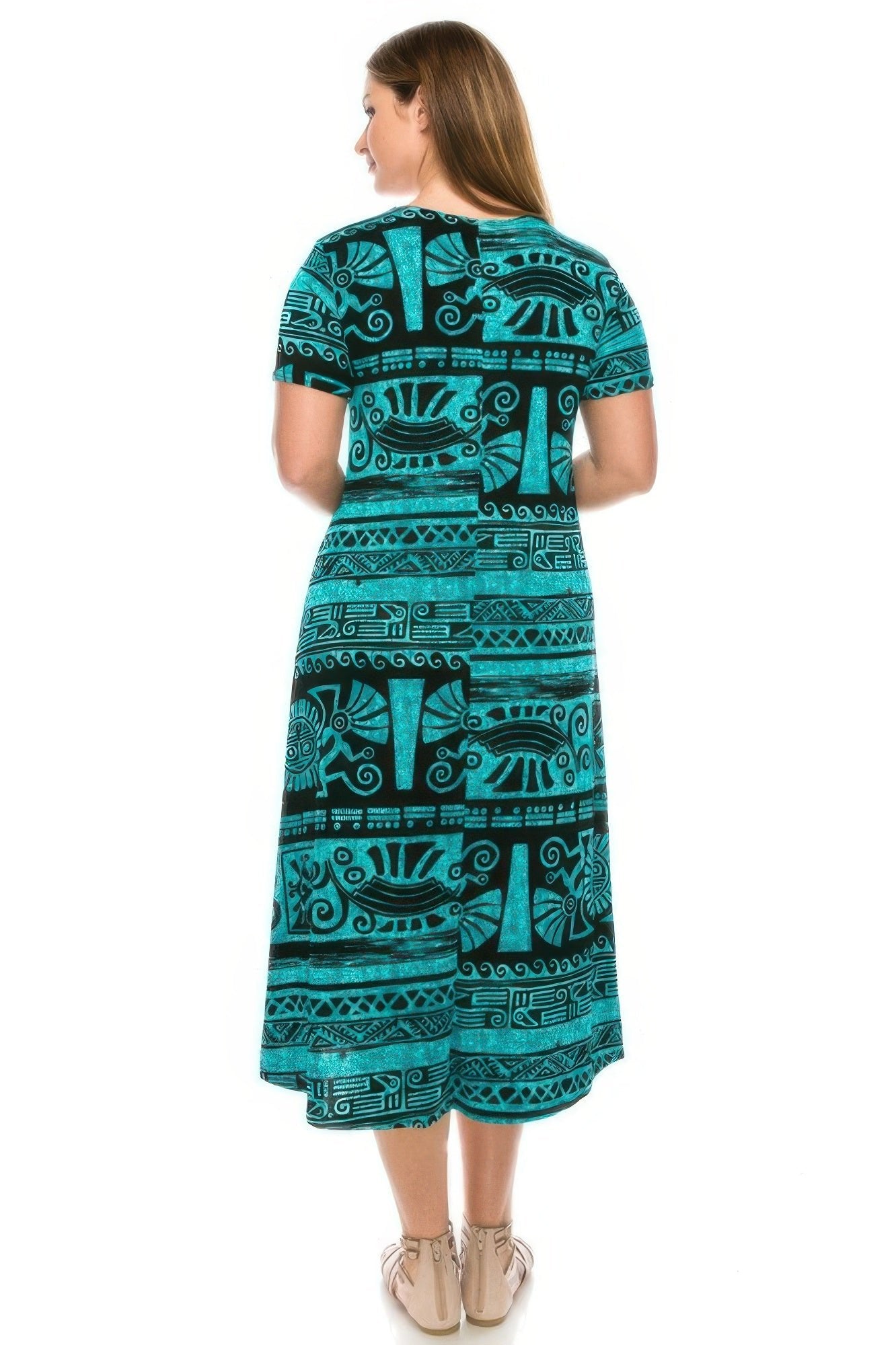 Plus Size Bns Print Long Dress - Wear Arielle