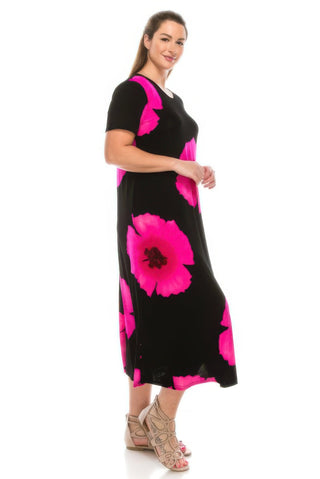 Plus Size Bns Print Long Dress - Wear Arielle