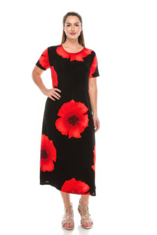Plus Size Bns Print Long Dress - Wear Arielle