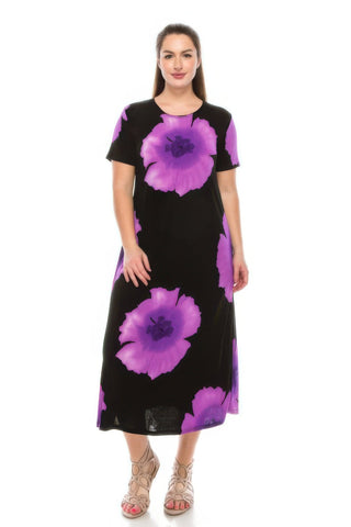 Plus Size Bns Print Long Dress - Wear Arielle