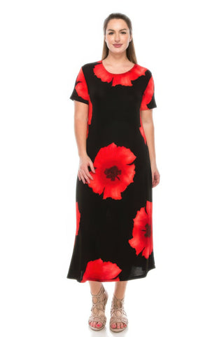 Plus Size Bns Print Long Dress - Wear Arielle
