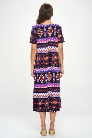 Plus Size Bns Print Long Dress - Wear Arielle