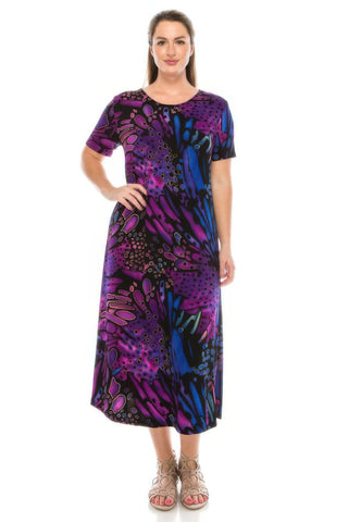 Plus Size Bns Print Long Dress - Wear Arielle