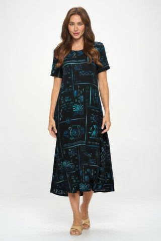 Plus Size Bns Print Long Dress - Wear Arielle